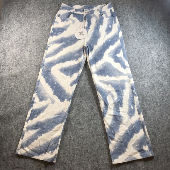 Princess Polly Boadella Jeans Womens 8 Tie Dye Straight Leg Denim Pants - Picture 1 of 9